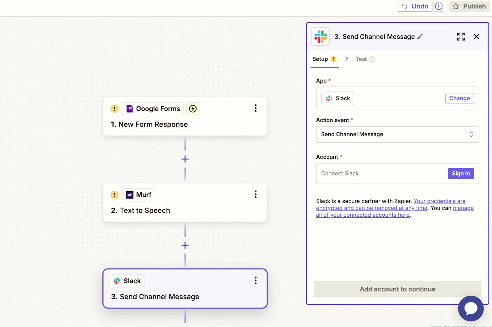 Configure slack