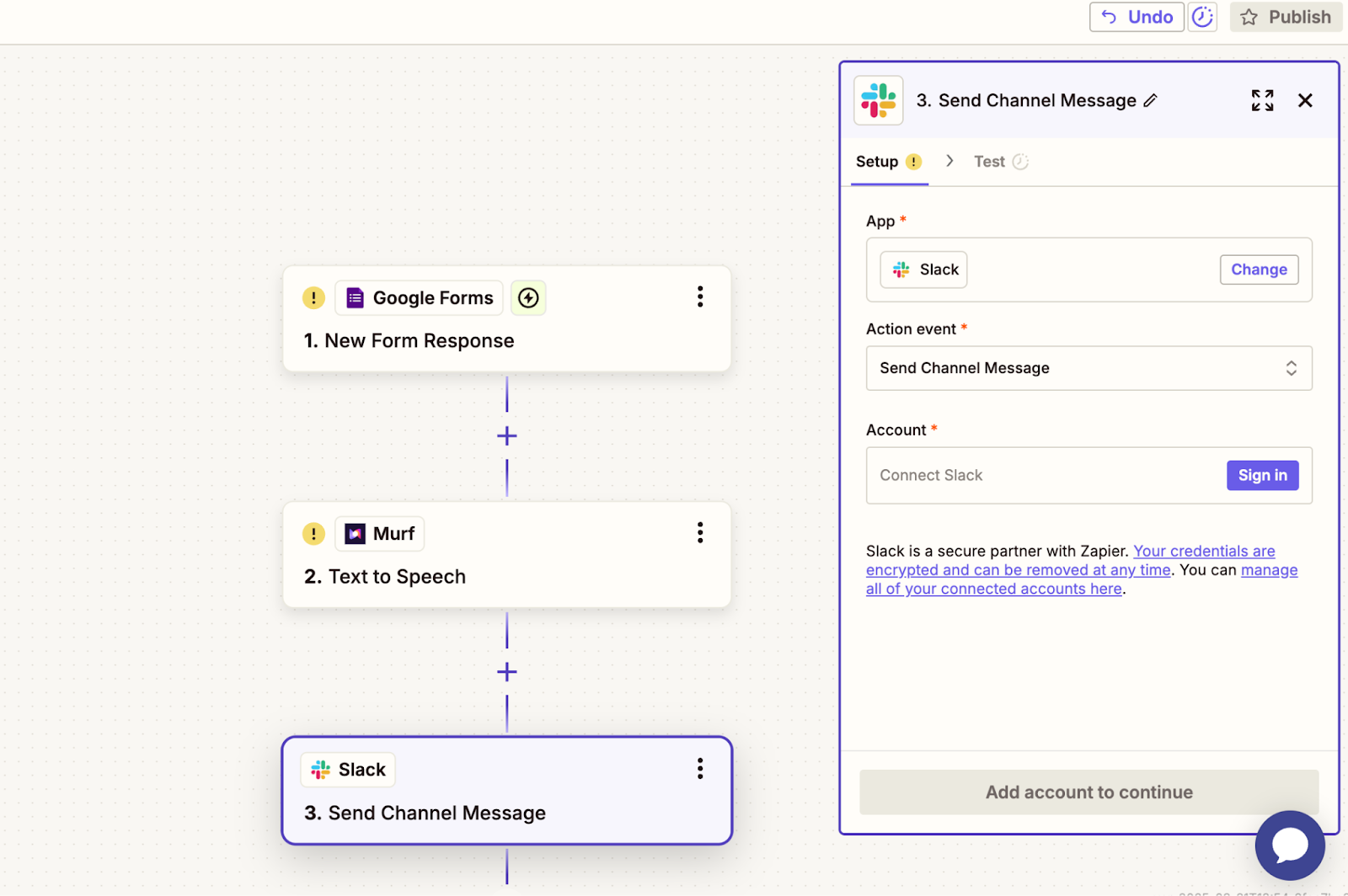 Configure slack