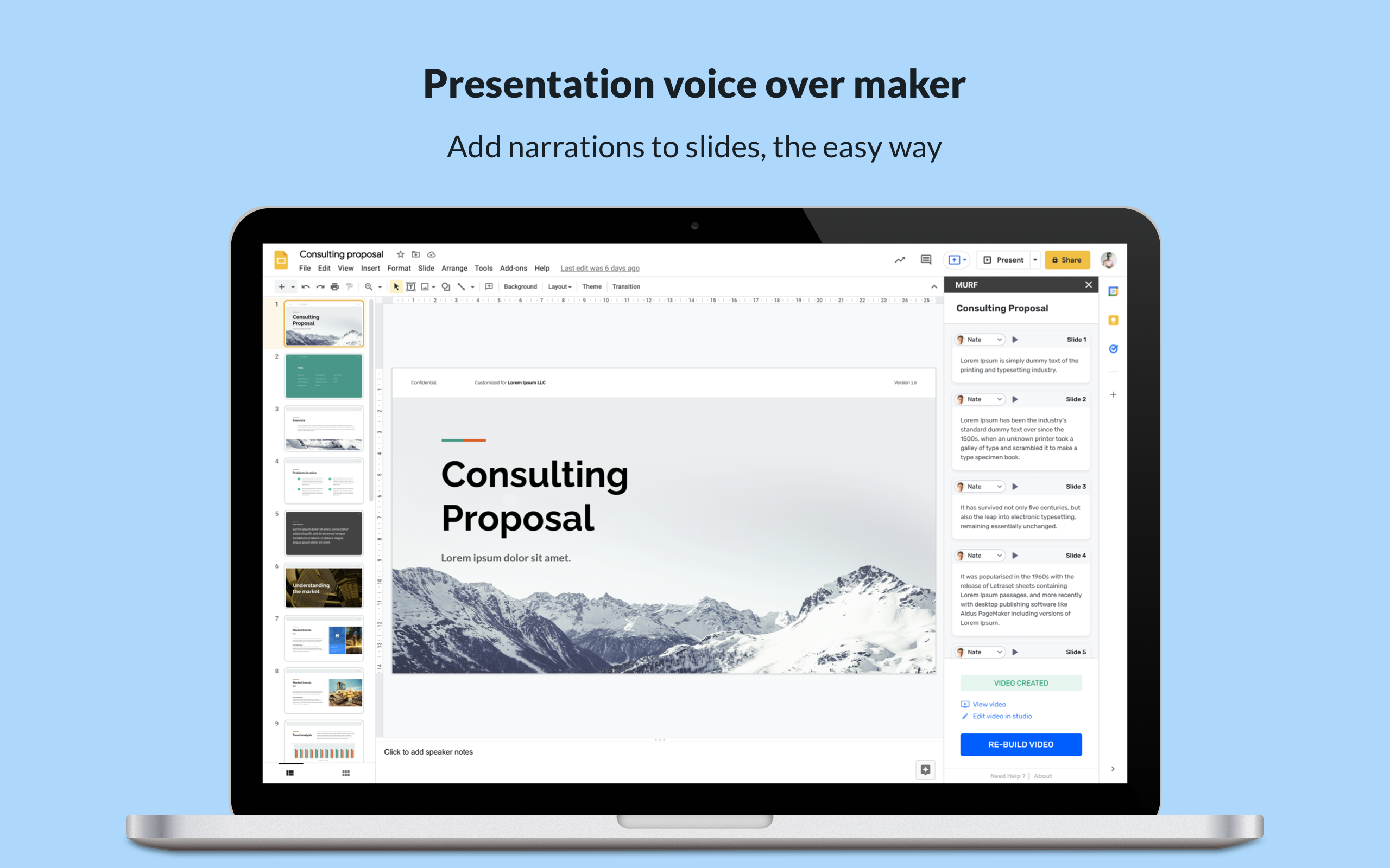 how to do a voice over presentation on google slides